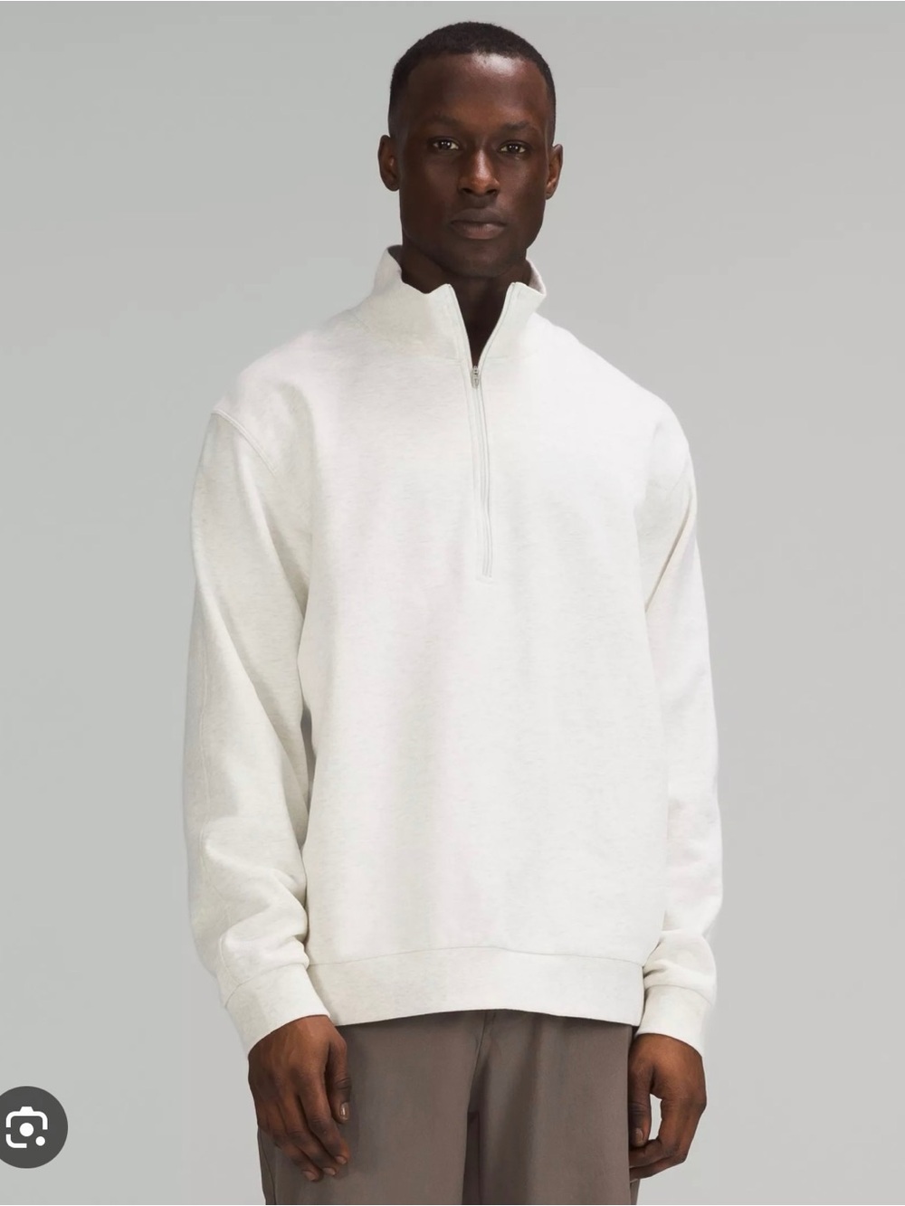 lululemon French Terry Oversized Half Zip 
Heather Core Ultra Grey